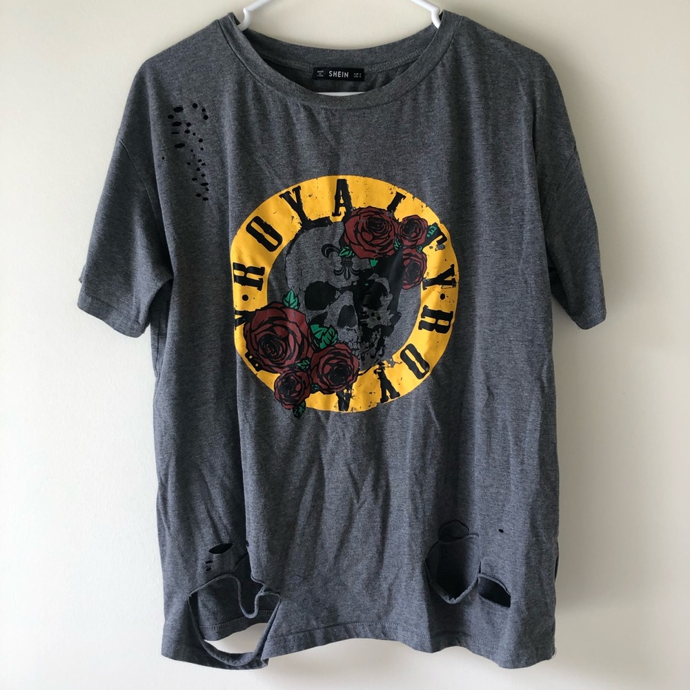 distressed band tee